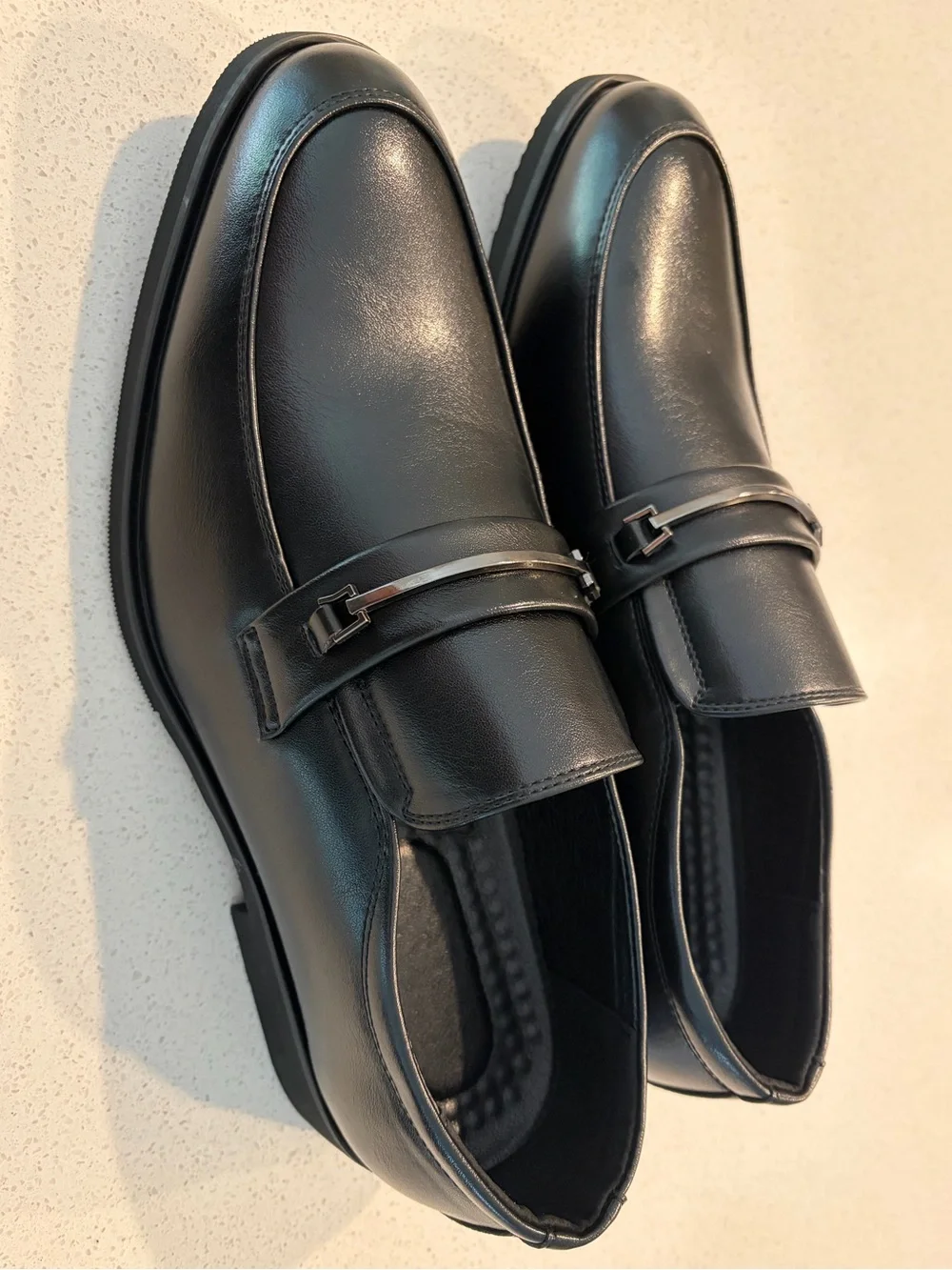 Classic Men's Black Leather Dress Loafers